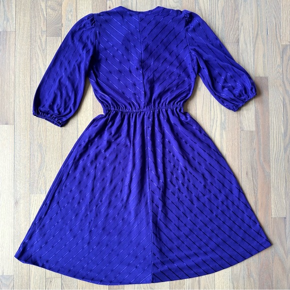 Vintage Purple V Neck Dress Size - Picture 6 of 7